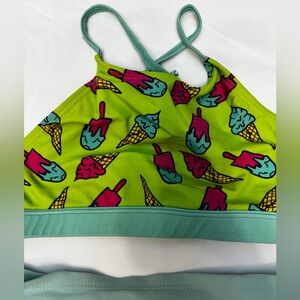 Justice girls bikini swimsuit 7/8 girls ice cream graphics